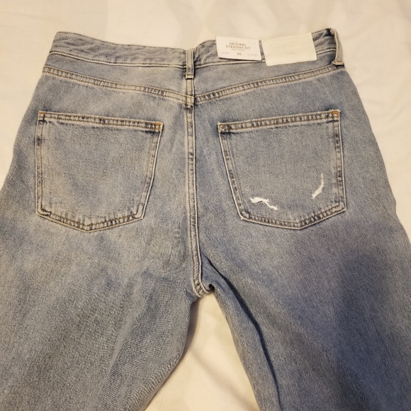 NWT H&M Original Strainght Fit Hogh Waist & Denim Size 30 Color Light Blue - Picture 8 of 10